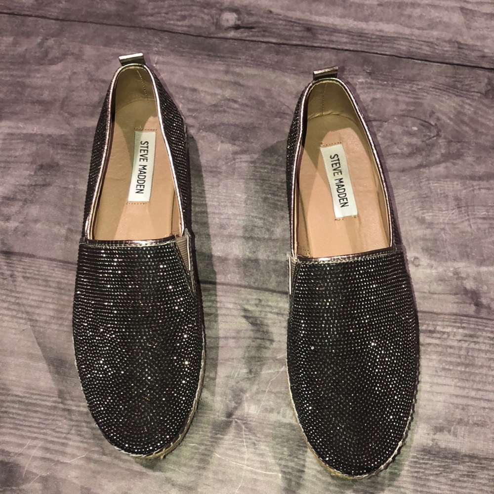 🖤💎 Steve Madden Chopur Rhinestone Embellished Espadrilles